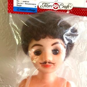 Mustached Vintage Fibre Craft 16" Male Fashion Doll No #3177-03 Collectible 1988